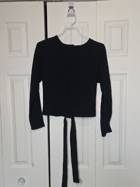 Wilfred Black Long-Sleeve Tie-Back Top